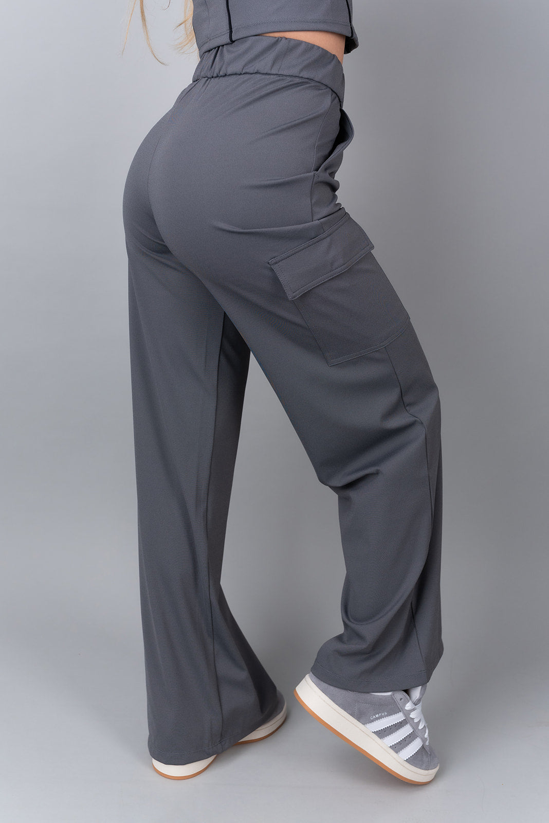 cargo office pants grey rear