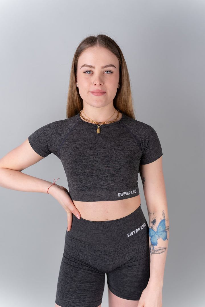 Elevate crop top maniche corte