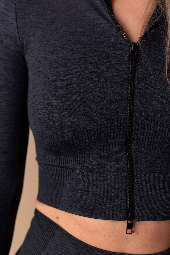 Lasting Seamless Zip Crop Shirt